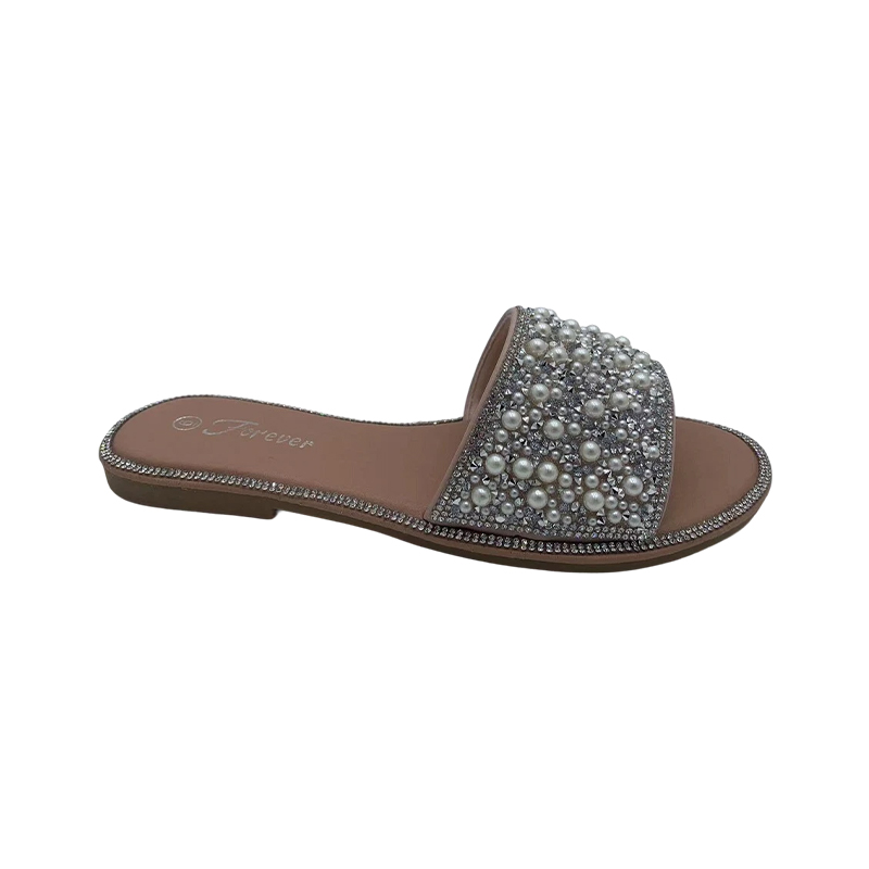 Pearl Rhinestone Slippers