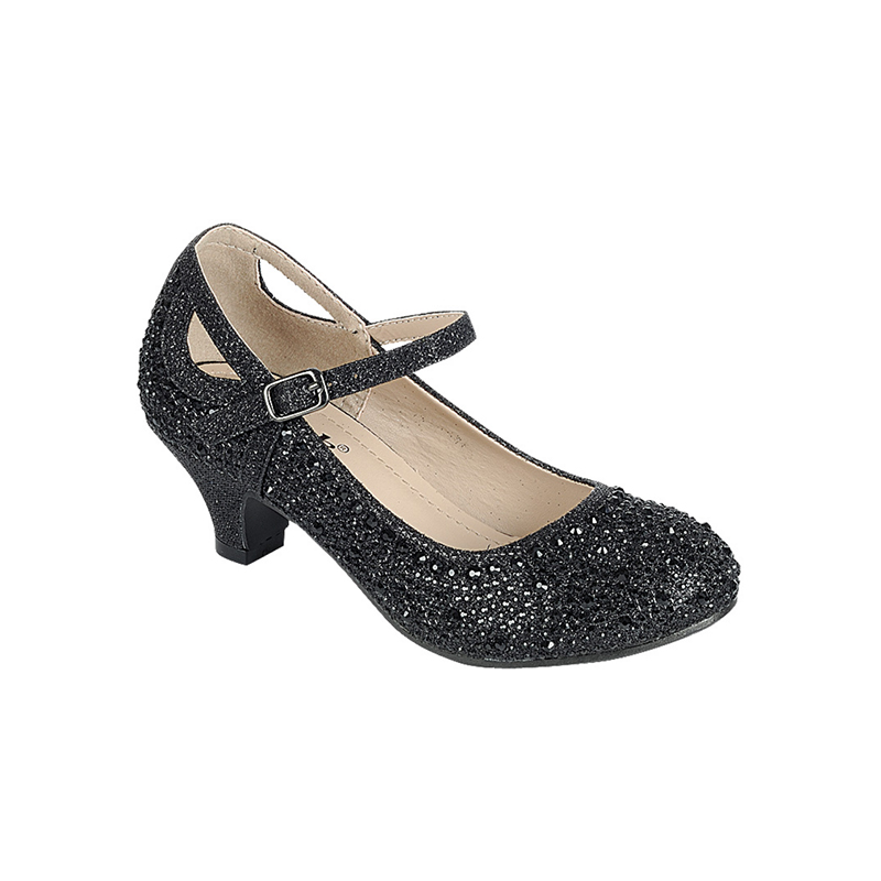 How does weight management in children's closed toe high heels affect walking stability?